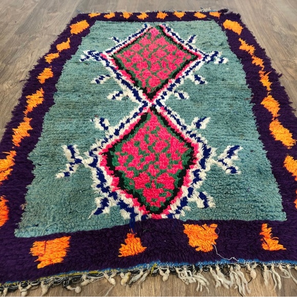 Vintage Handmade Moroccan Berber Boucherouite rug - Picture 1 of 4